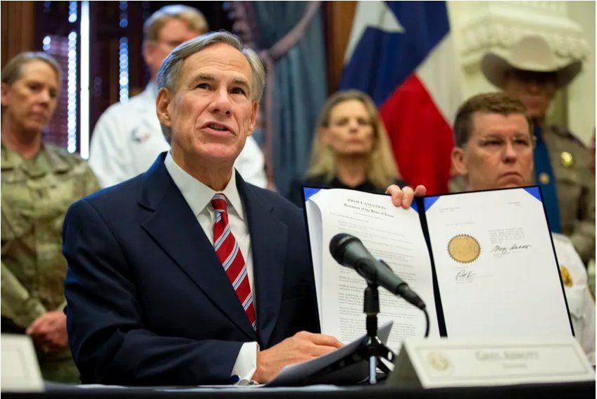 Gov. Greg Abbott declares a statewide emergency amid new cases of COVID-19 in the state.